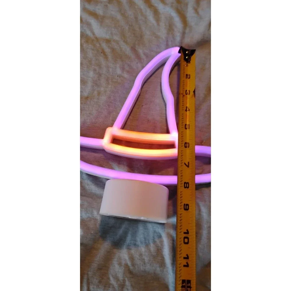 Halloween LED Light Witches Hat Night Light Decor Battery Operated Orange/Purp